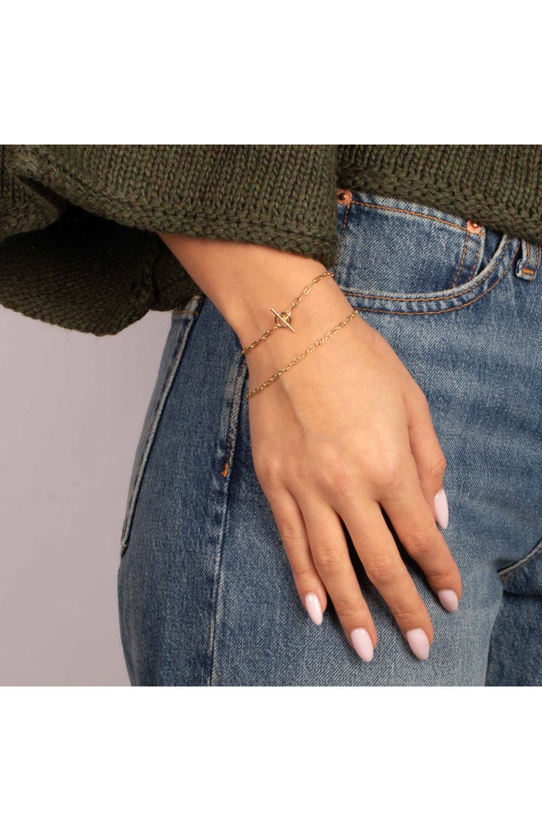 BY ADINA EDEN Textured Toggle Chain Bracelet, Alternate, color, Gold