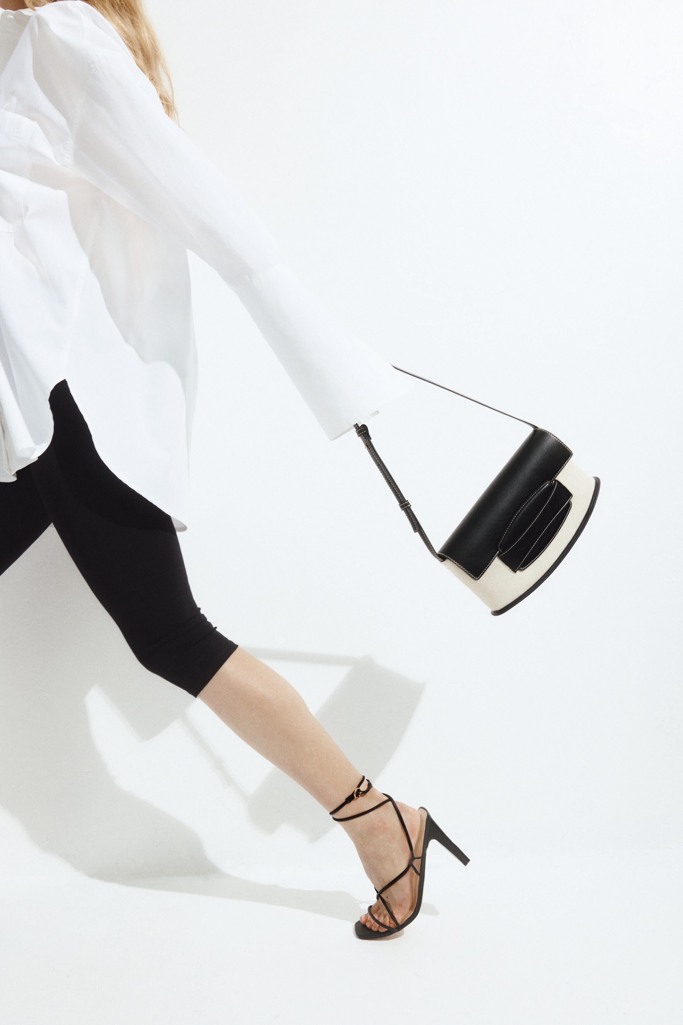 H&M Shoulder Bag, Alternate, color, Cream/Black