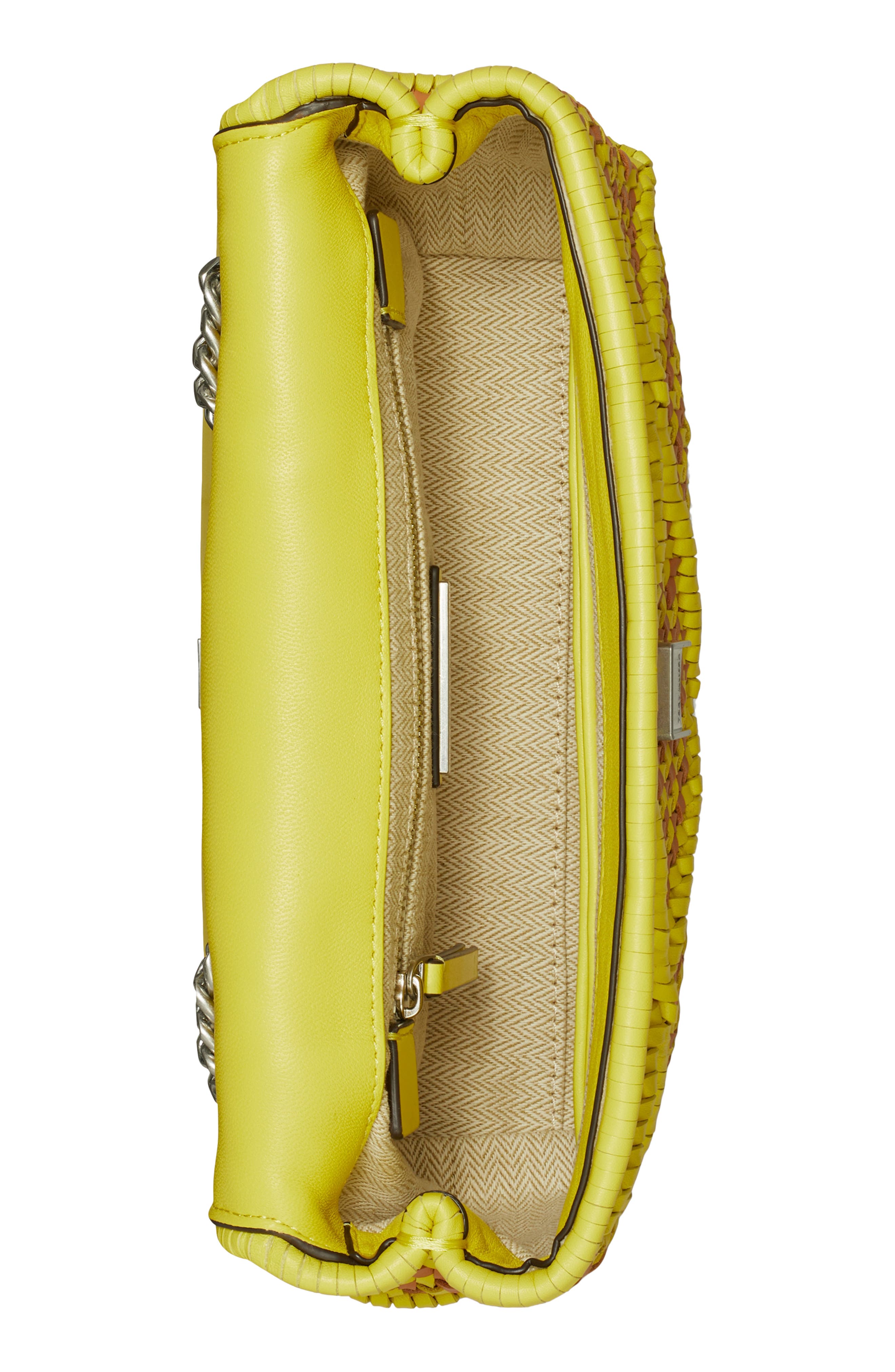 Tory Burch Small Kira Diamond Weave Convertible Leather Shoulder Bag, Alternate, color, 