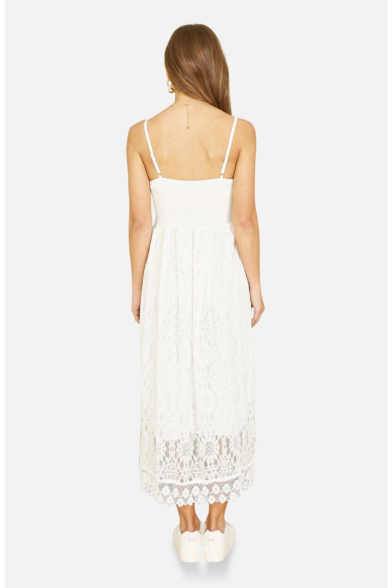 Lace Embroidered Tassel Tie Midi Dress, Alternate, color, White