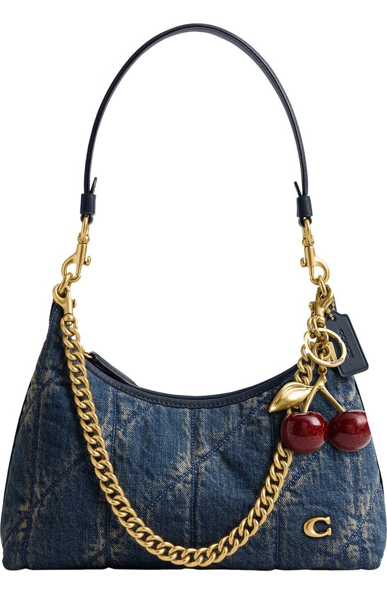 COACH Juliet 25 Quilted Denim Shoulder Bag, Main, color, Dark Indigo