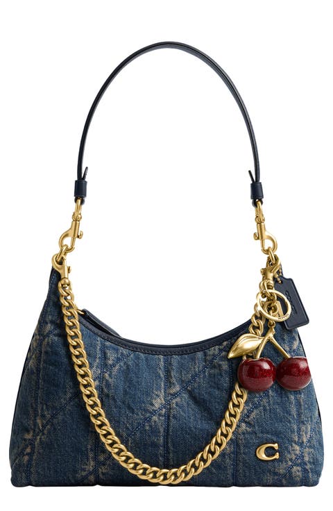 Juliet 25 Quilted Denim Shoulder Bag