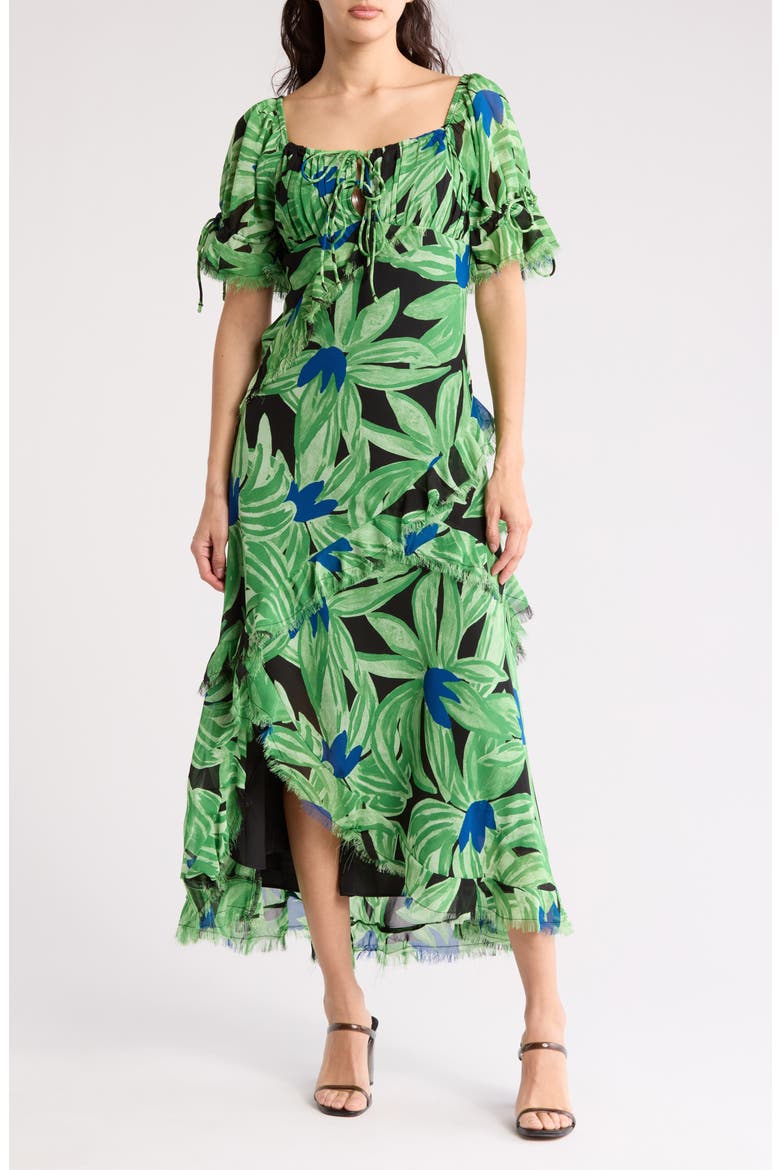 topshop green midi dress Lace-Up Back (Women) Maxi dress