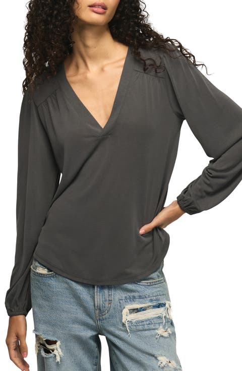 Gathered Sandwash Modal Blend Top