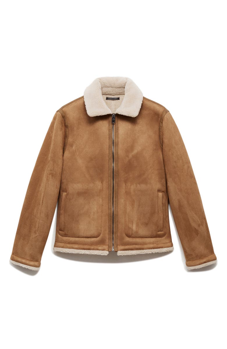 MANGO Faux Shearling Jacket, Alternate, color,