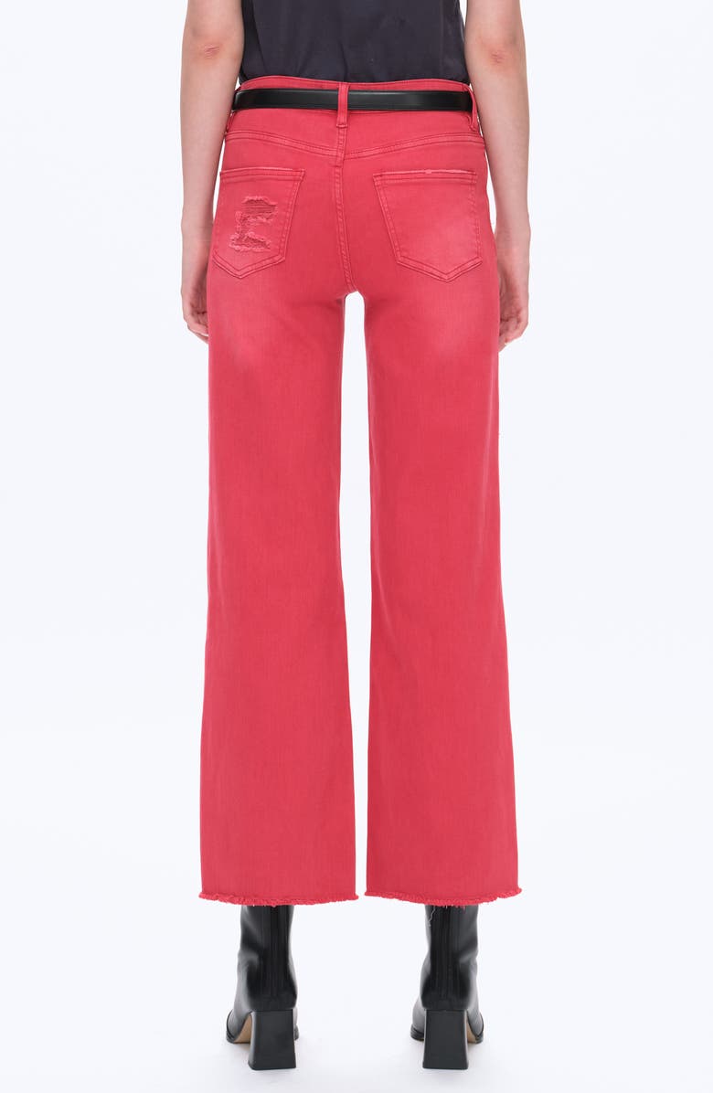 Bayeas Ally High Waist Distressed Straight Leg Jeans, Alternate, color, Red