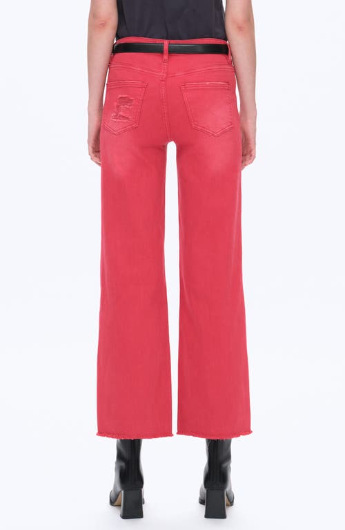 Bayeas Ally High Waist Distressed Straight Leg Jeans In Red