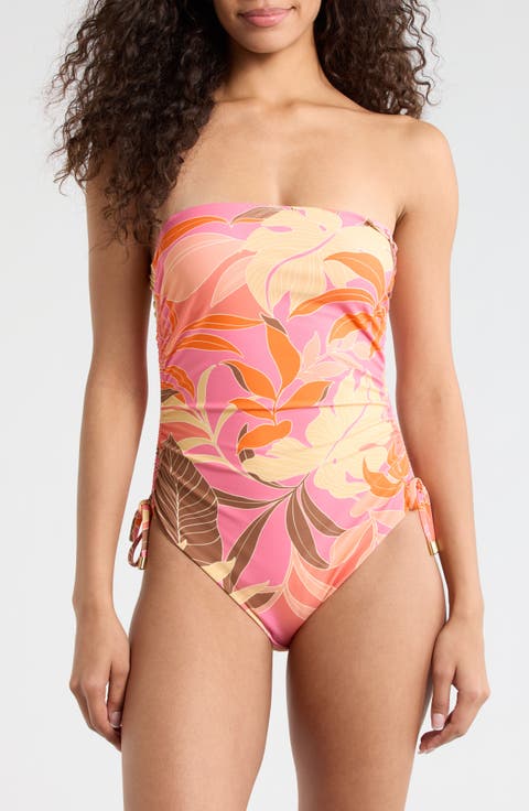Banded Side Ruched One-Piece Swimsuit
