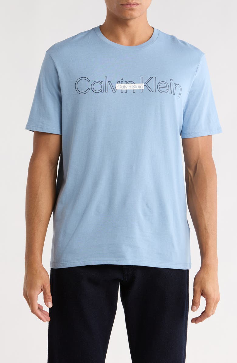 Calvin Klein Double Standard Logo Graphic T-Shirt, Main, color, Faded Denim