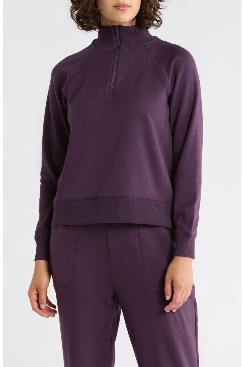 Mia Quarter Zip Sweatshirt, Main, color, PLUM PERFECT