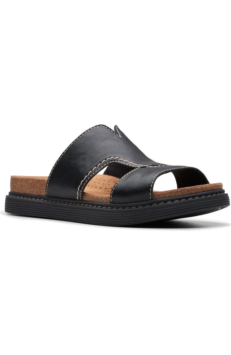 Clarks<sup>®</sup> Arwell Walk Slide Sandal, Main, color, Black Leather