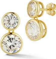 GLAZE JEWELRY Bezel Set Cubic Zirconia Drop Earrings