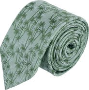 Trafalgar Nohea Palm Tree Linen Blend Novelty Necktie