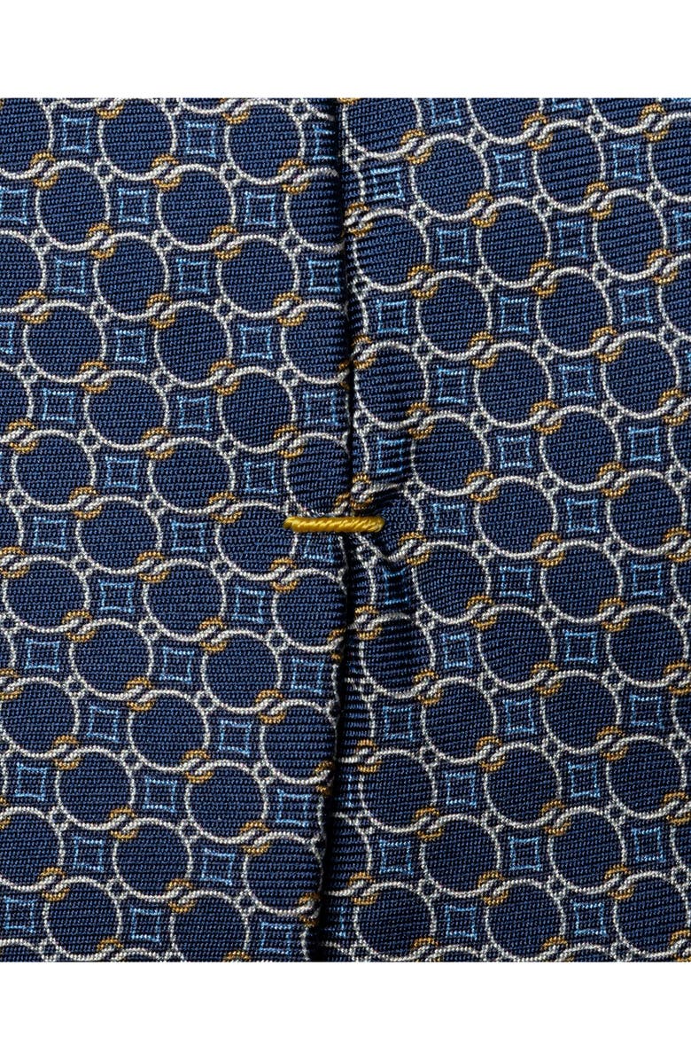 Eton Interlock Print Silk Tie, Alternate, color, Dark Blue