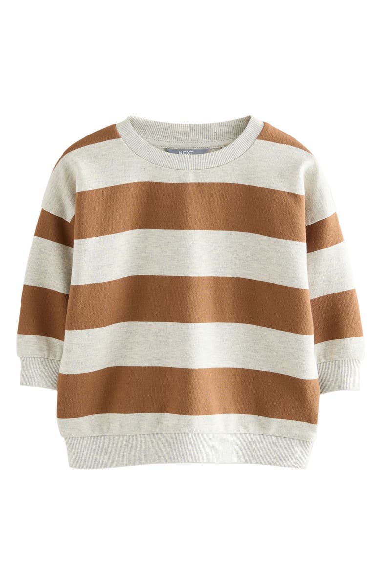 NEXT Kids' Stripe Cotton Sweatshirt, Main, color, Neutral
