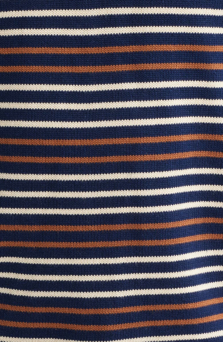 Percival Douglas Stripe Johnny Collar Polo, Alternate, color, Navy