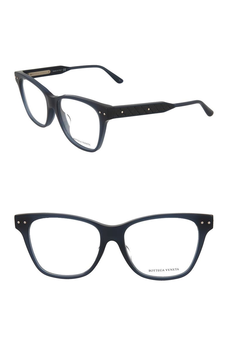Bottega Veneta 53mm Square Optical Frames, Main, color,