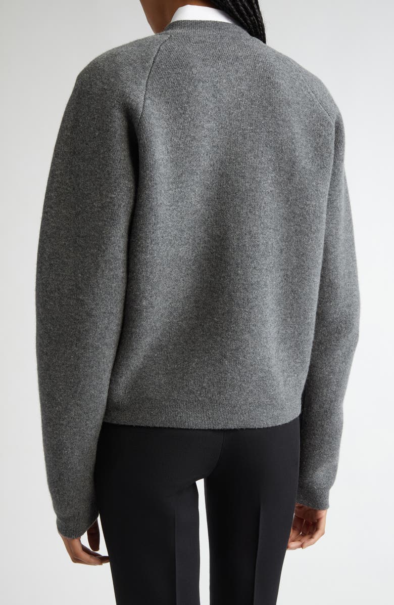 TOTEME Hammered Button Wool & Cashmere Blend Cardigan, Alternate, color, Grey Melange