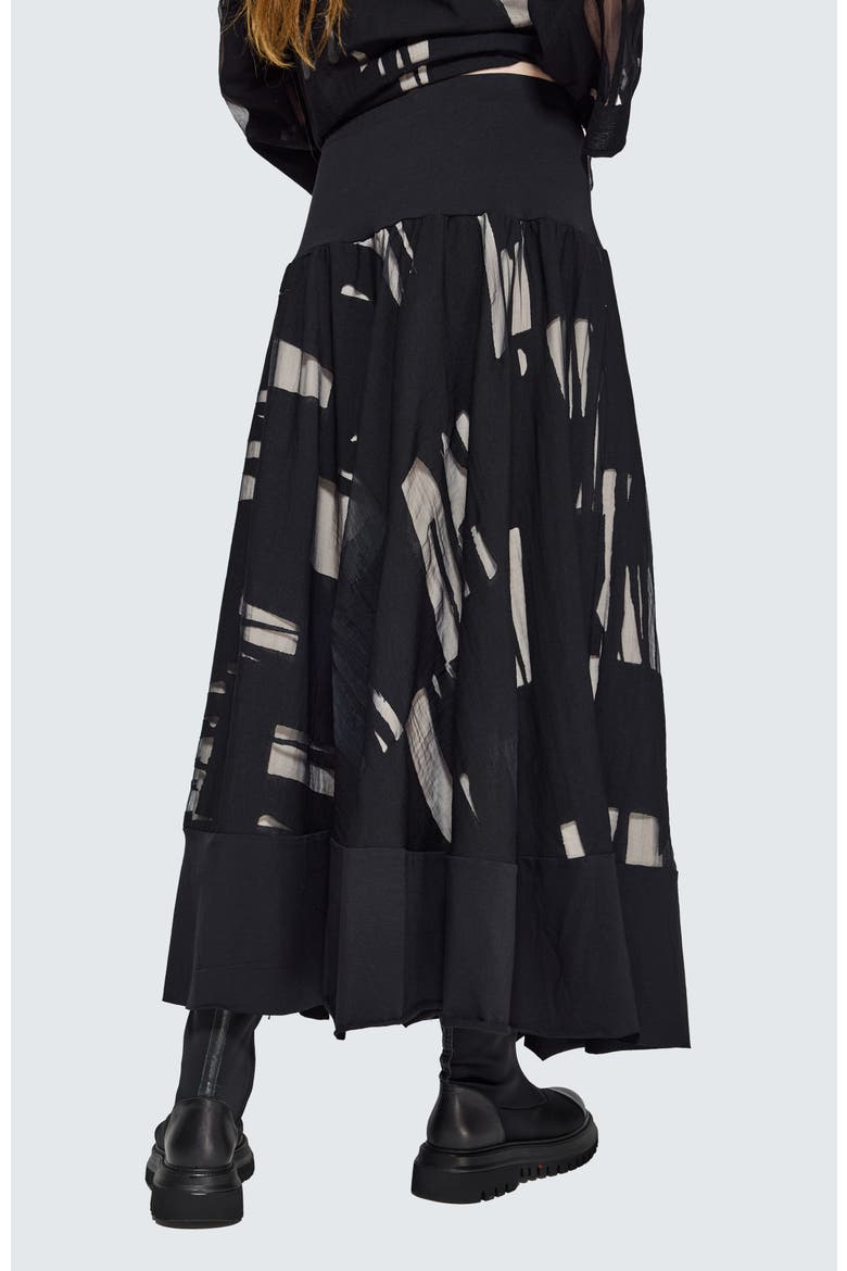 Calinda Jacquard Maxi Skirt, Alternate, color, Ivory Black
