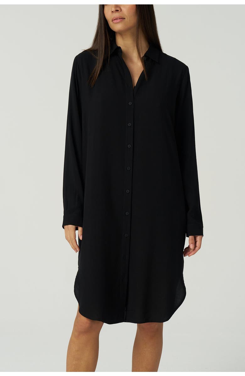 Franne Golde Easy Midi Lightweight Layering Shirt, Main, color,