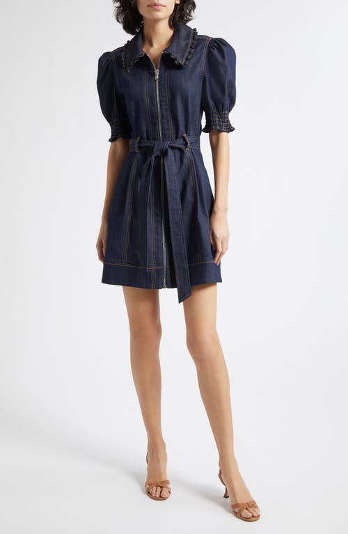Cinq à Sept Annabella Ruffle Detail Denim Dress in Indigo at Nordstrom, Size 8