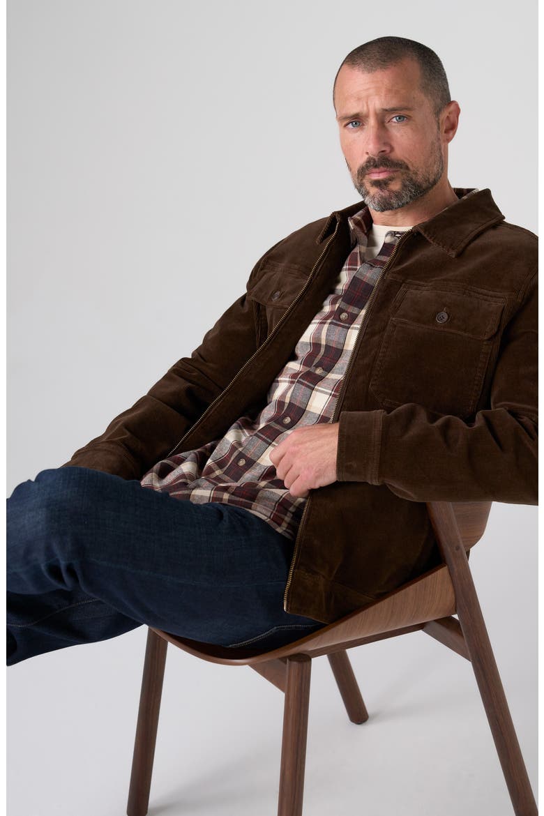 Two-Way Zip Corduroy Jacket, Alternate, color, BROWN
