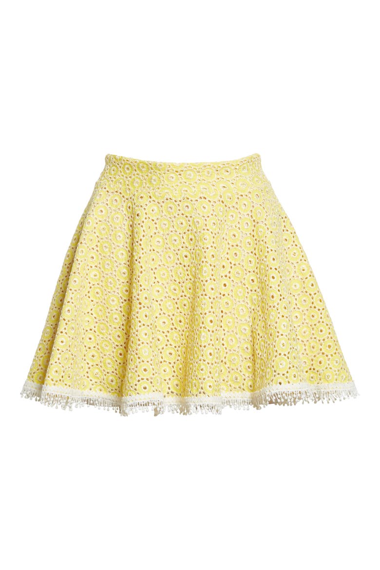 Magdalena Eyelet Lace Miniskirt, Alternate, color, YELLOW