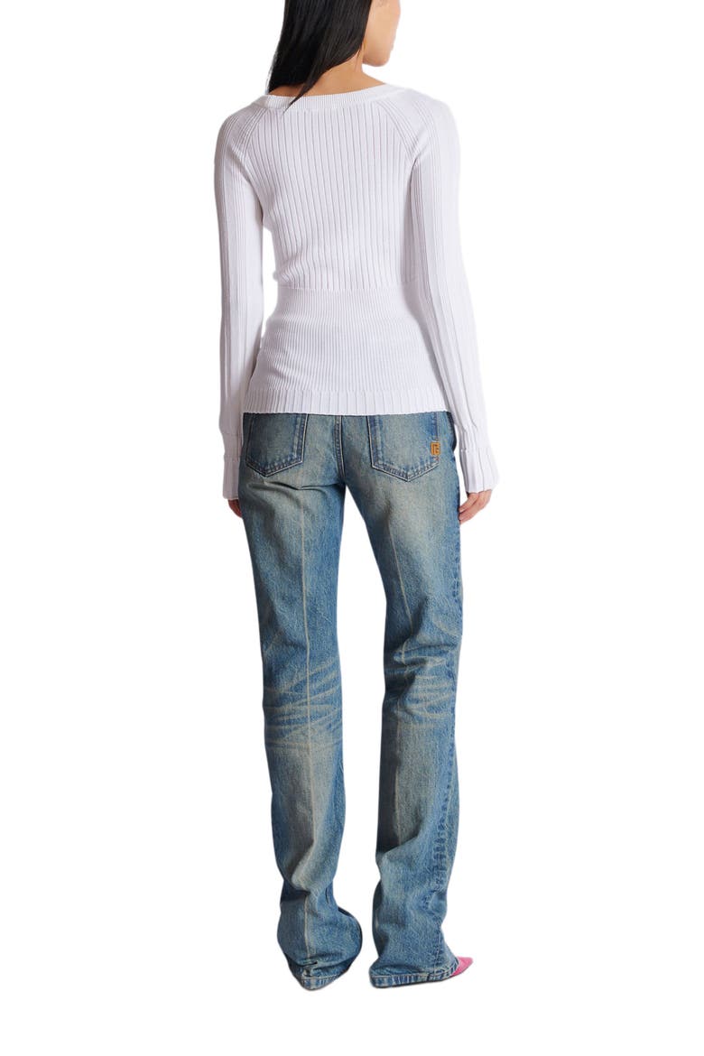 Knit top with buttons, Alternate, color, white