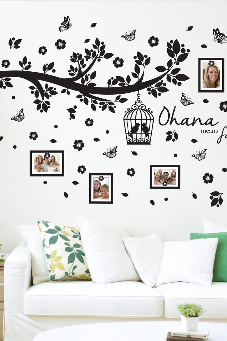 Family Photo Tree Black Frame Decal, Alternate, color, BLACK