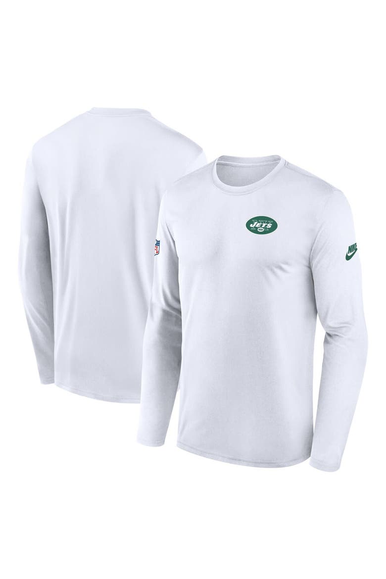 Men's Nike White New York Jets Legend Small Logo Performance Long Sleeve T-Shirt, Main, color, White
