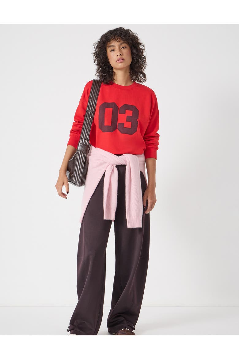Collegiate 03 Graphic Sweatshirt, Alternate, color, Bright Red