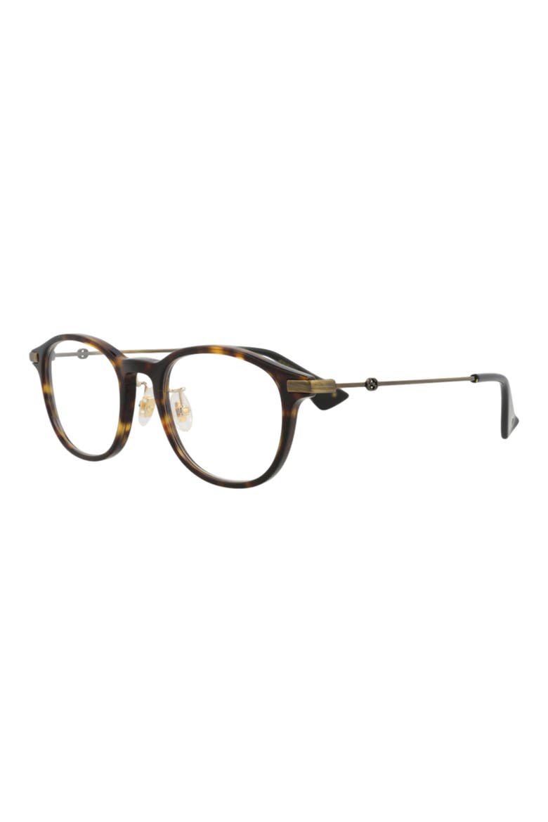 49mm Round Optical Glasses, Alternate, color, HAVANA GOLD TRANSPARENT