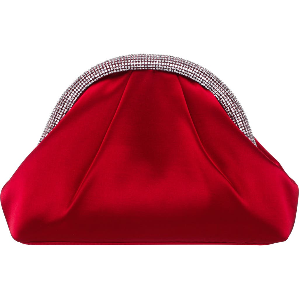 Nina Jane Frame Clutch In Red Rouge