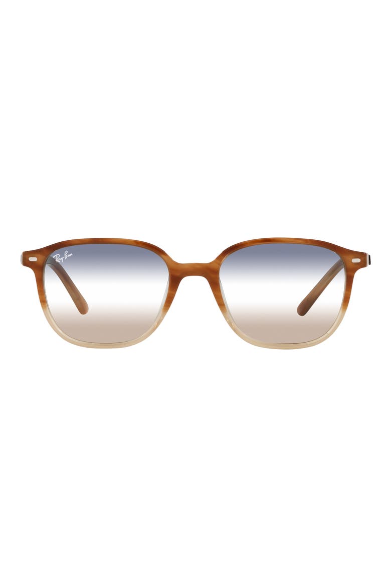 55mm Square Sunglasses, Main, color, LITE BRN HAVA