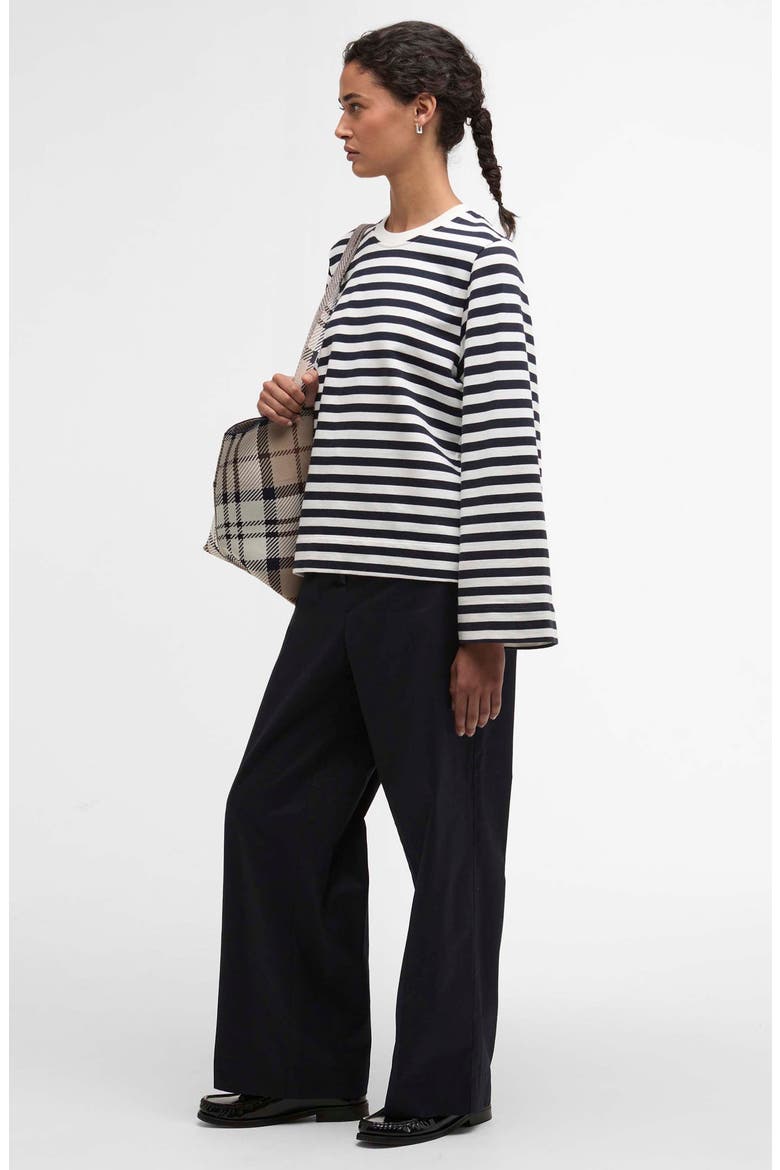 Layla Stripe Sweatshirt, Alternate, color, CLOUD/ DARK NAVY STRIPE