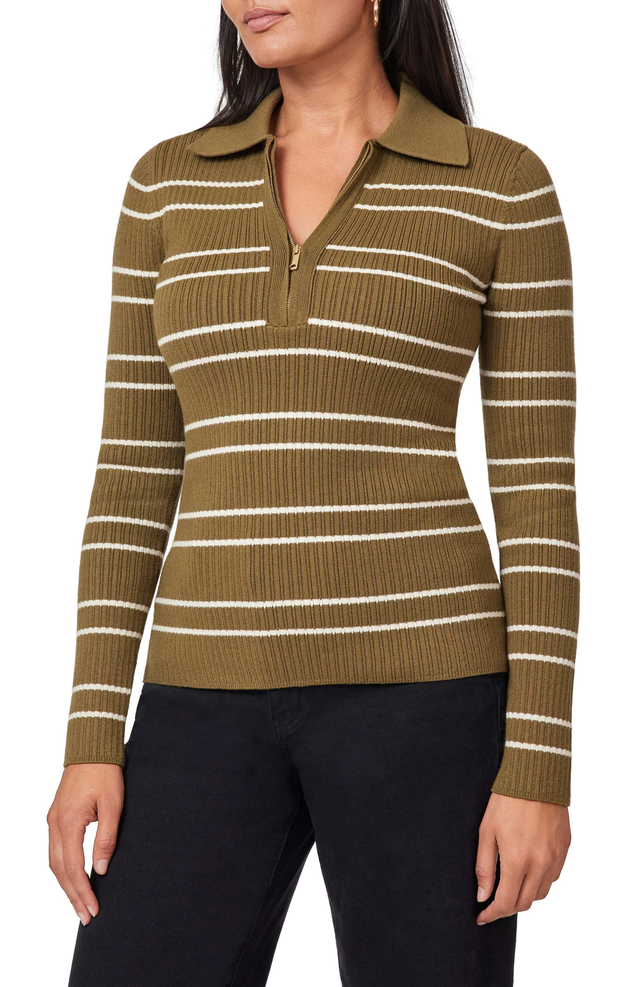 Scotch & Soda Stripe Zip Polo Sweater