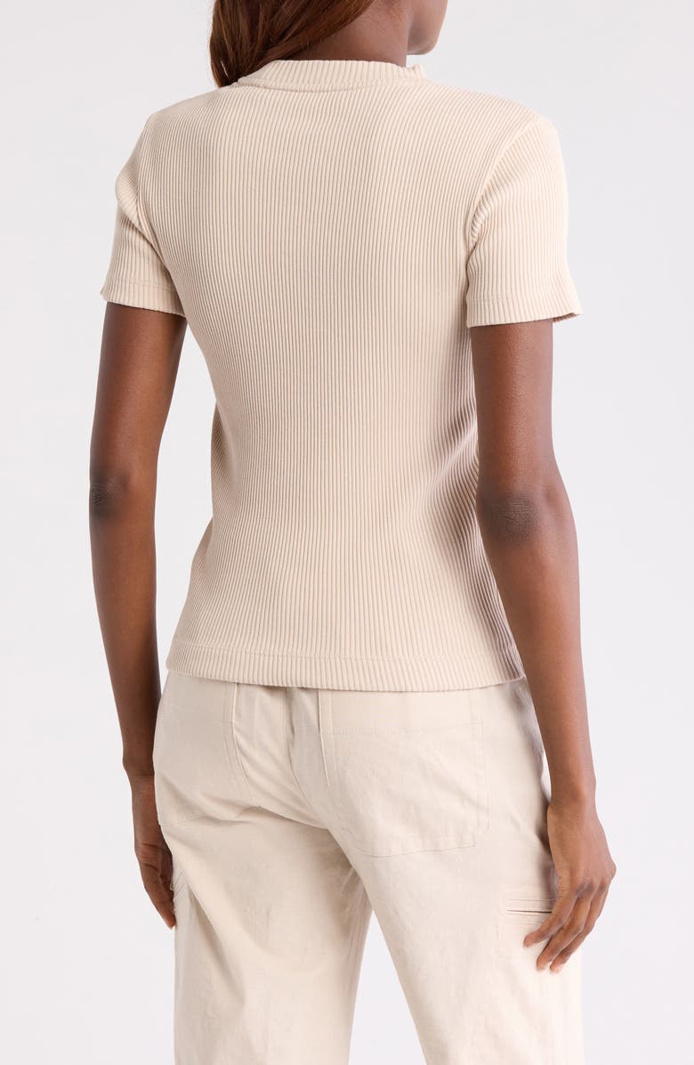 Vince Fitted Rib T-Shirt, Alternate, color, Light Oat
