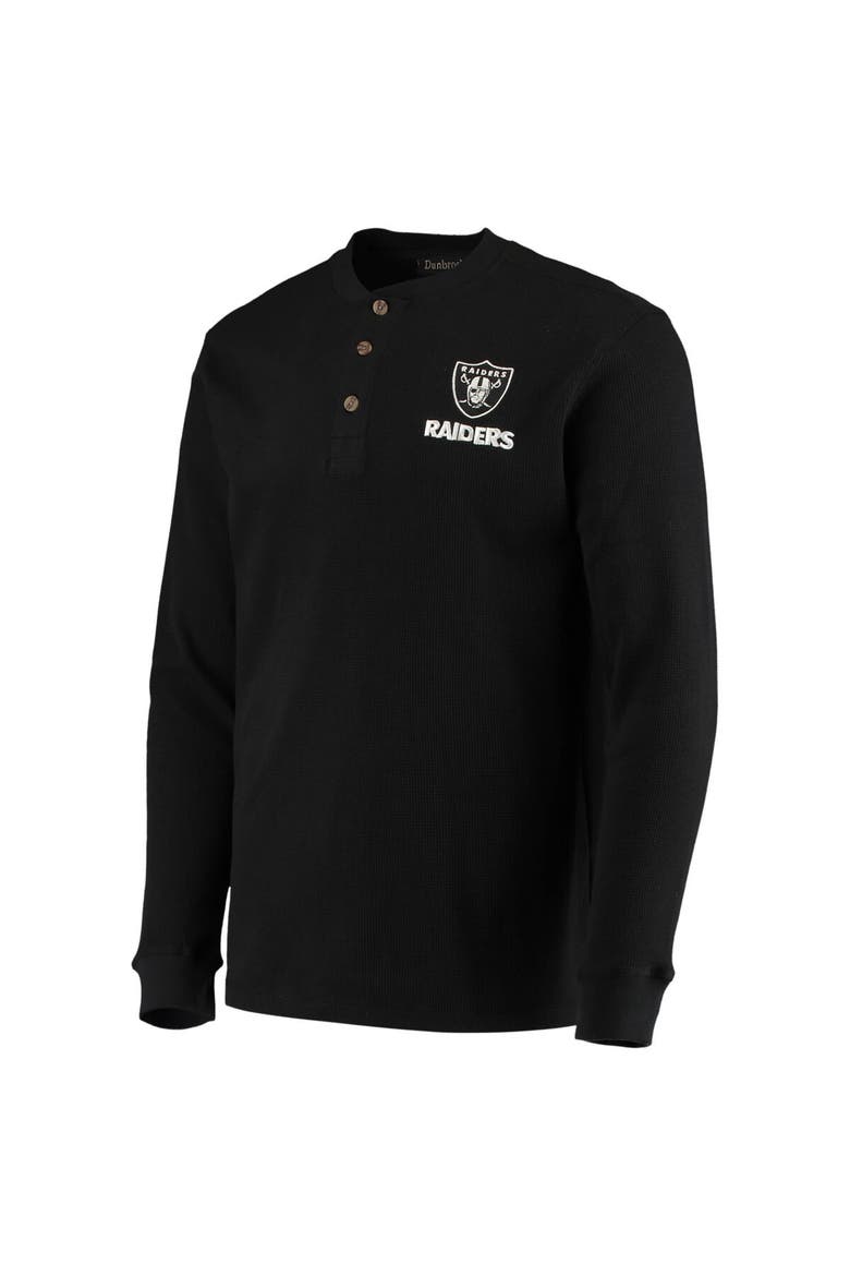 Men's Dunbrooke Black Las Vegas Raiders Logo Maverick Thermal Henley Long Sleeve T-Shirt, Alternate, color, Black