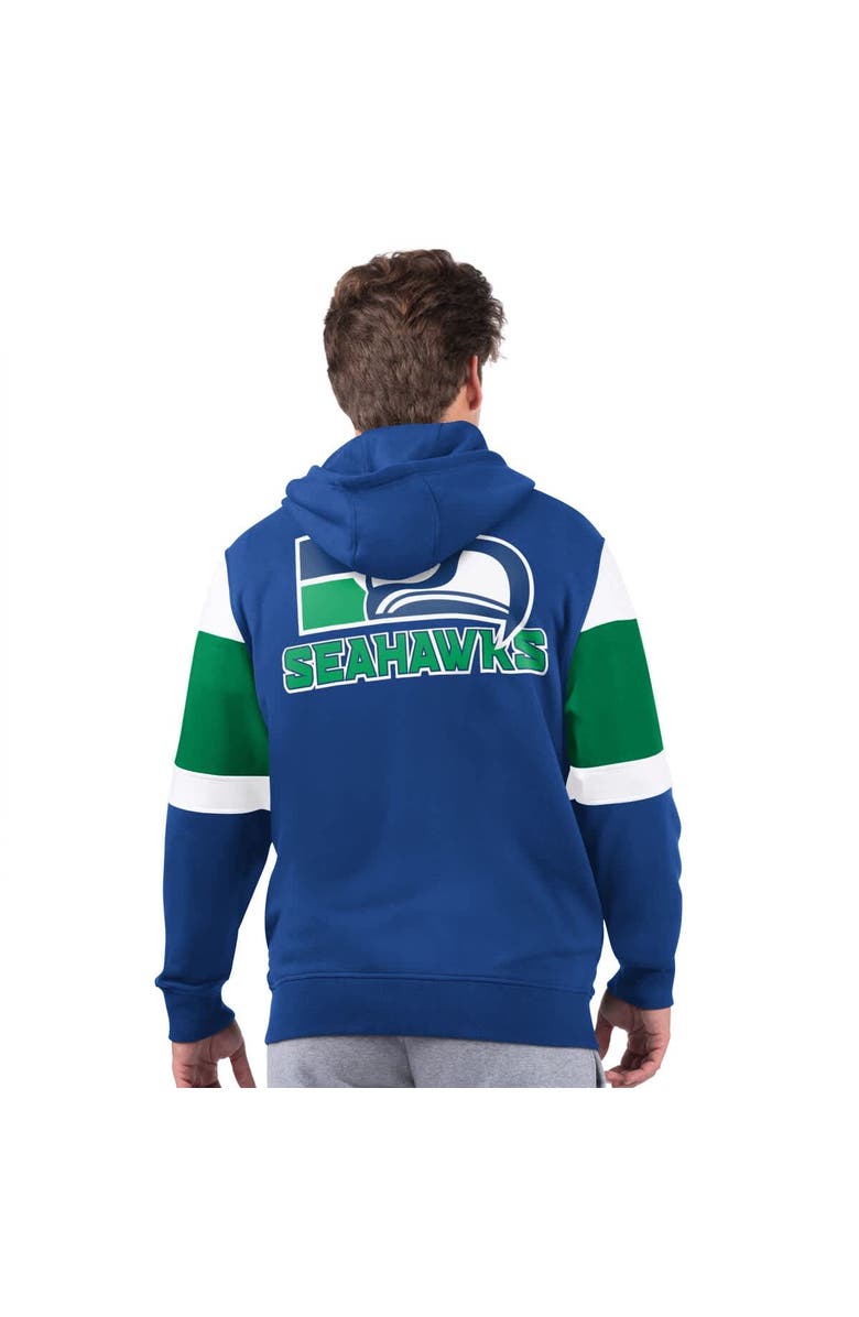 STARTER Men's Starter Royal Seattle Seahawks Extreme Vintage Logo Full-Zip Hoodie, Alternate, color, Royal