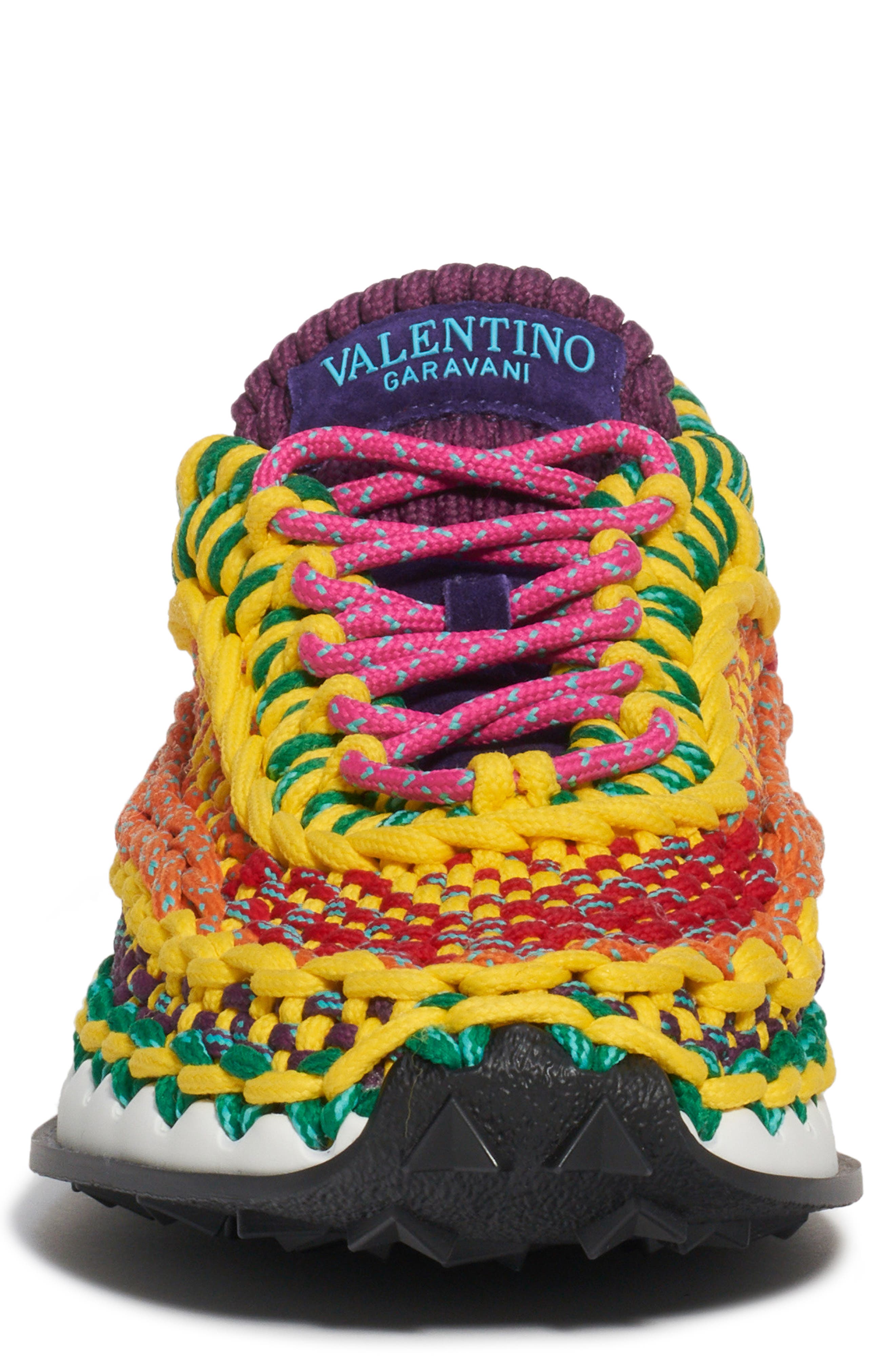 Crochet Low Top Sneaker, Alternate, color, YELLOW/ RED