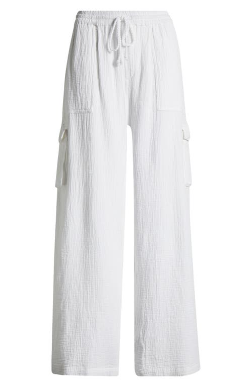 Nordstrom Cotton Gauze Cover-up Cargo Pants In White