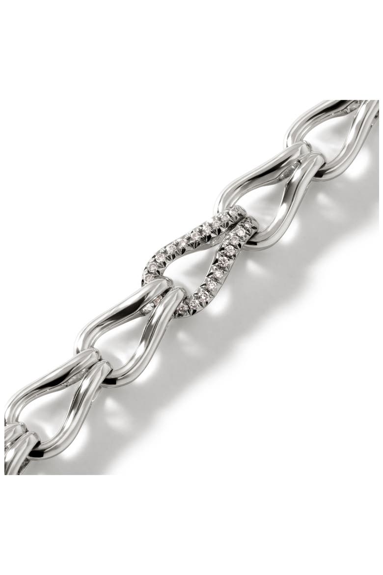 Surf Bracelet, Diamonds, 8.5mm, Alternate, color, SILVER