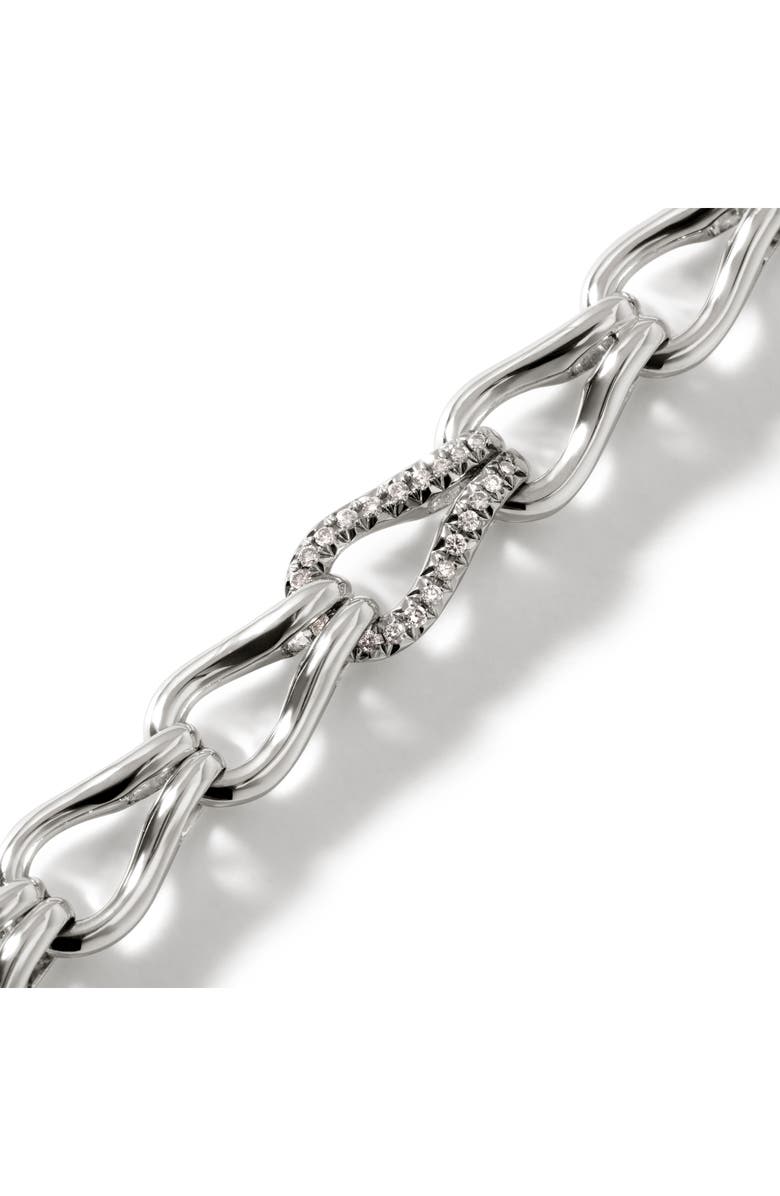 John Hardy Surf Bracelet, Diamonds, 8.5mm, Alternate, color, Silver