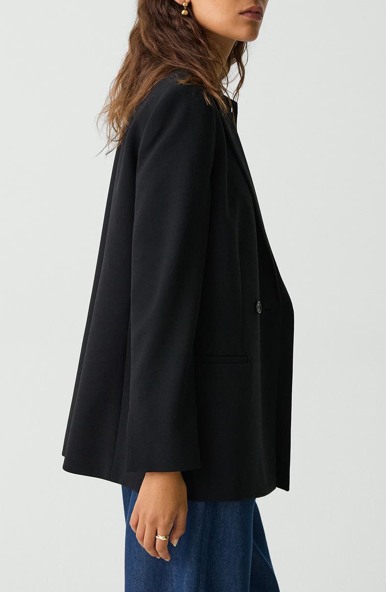 Theory Relaxed Double Breasted Blazer, Alternate, color, Black