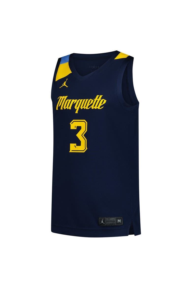 Men's Jordan Brand #3 Navy Marquette Golden Eagles Replica Basketball Jersey, Alternate, color, Navy