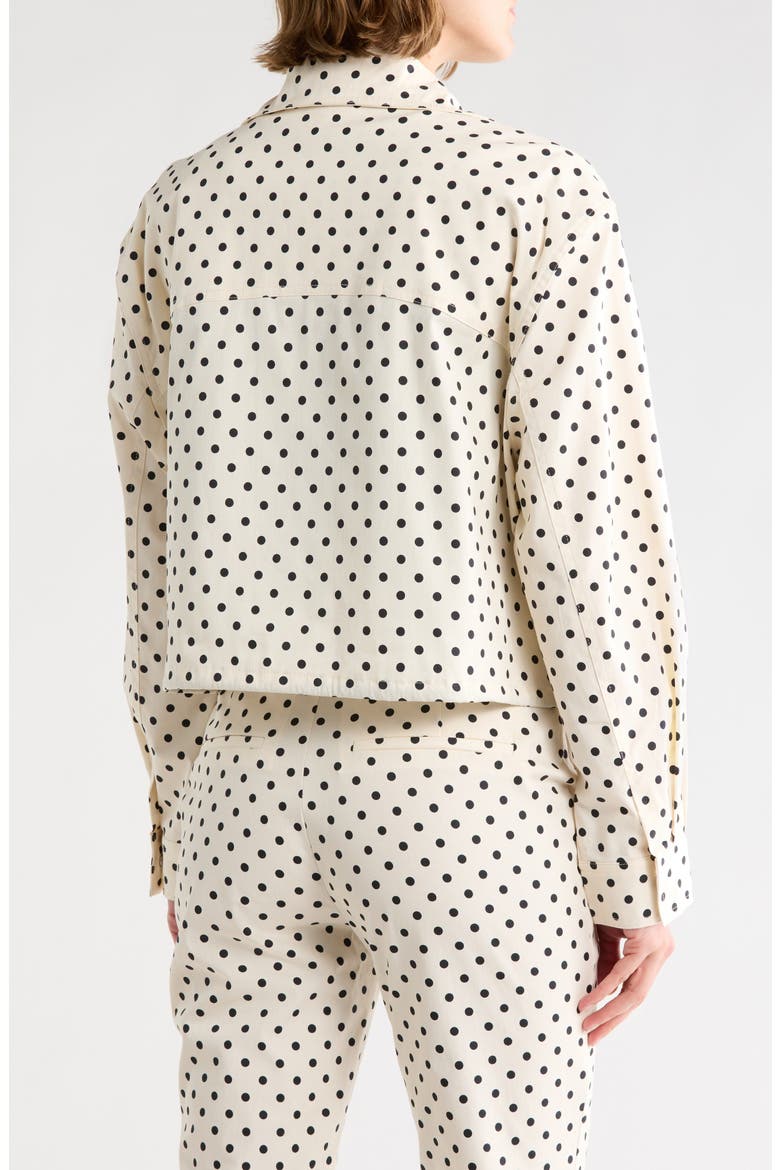 Stand Collar Jacket, Alternate, color, WHITE BLACK POLKA DOT