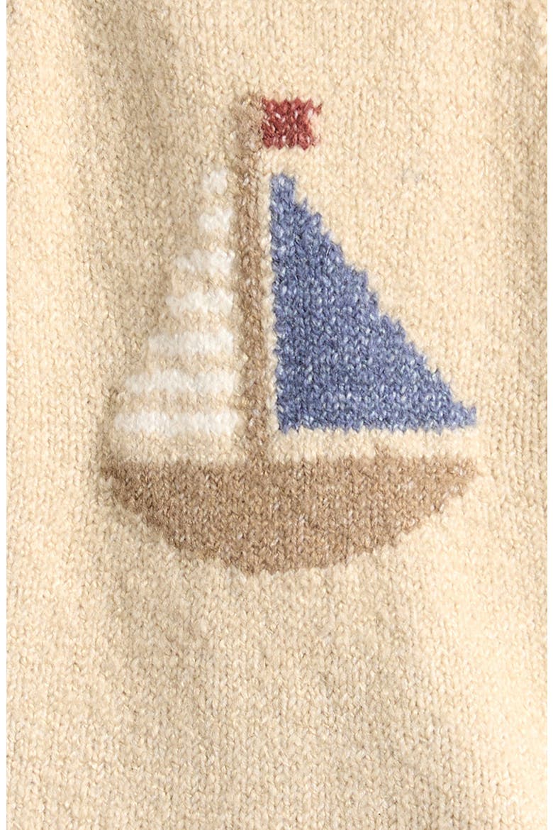 Fisher Sailboat Knit Romper, Alternate, color, PEBBLE