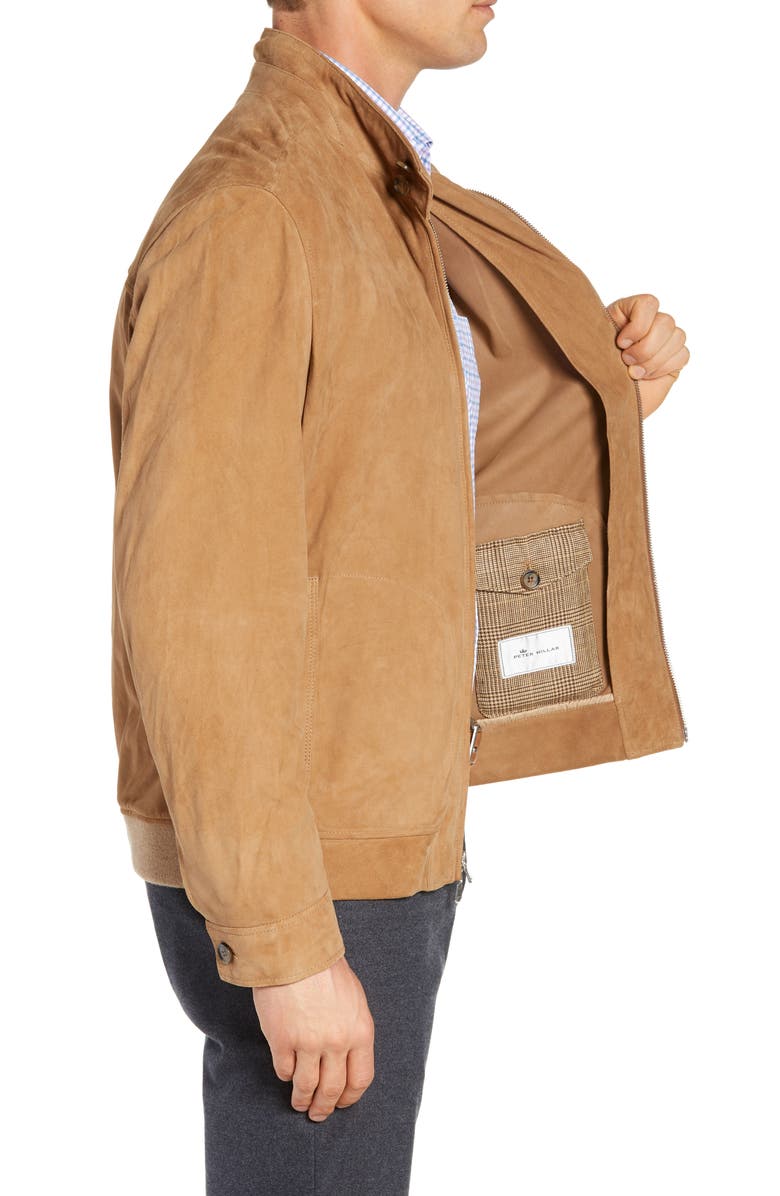 Peter Millar Suede Bomber Jacket, Alternate, color, 