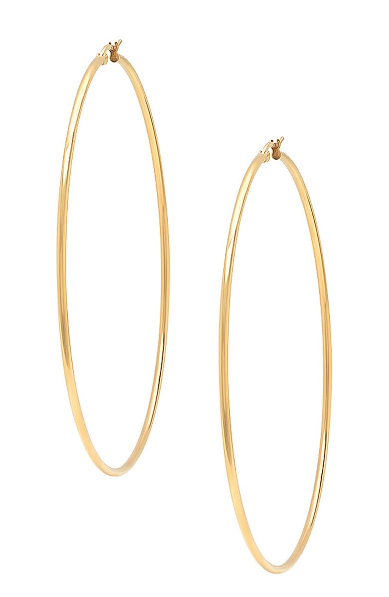 HMY JEWELRY Polished Hoop Earrings, Alternate, color, Yellow