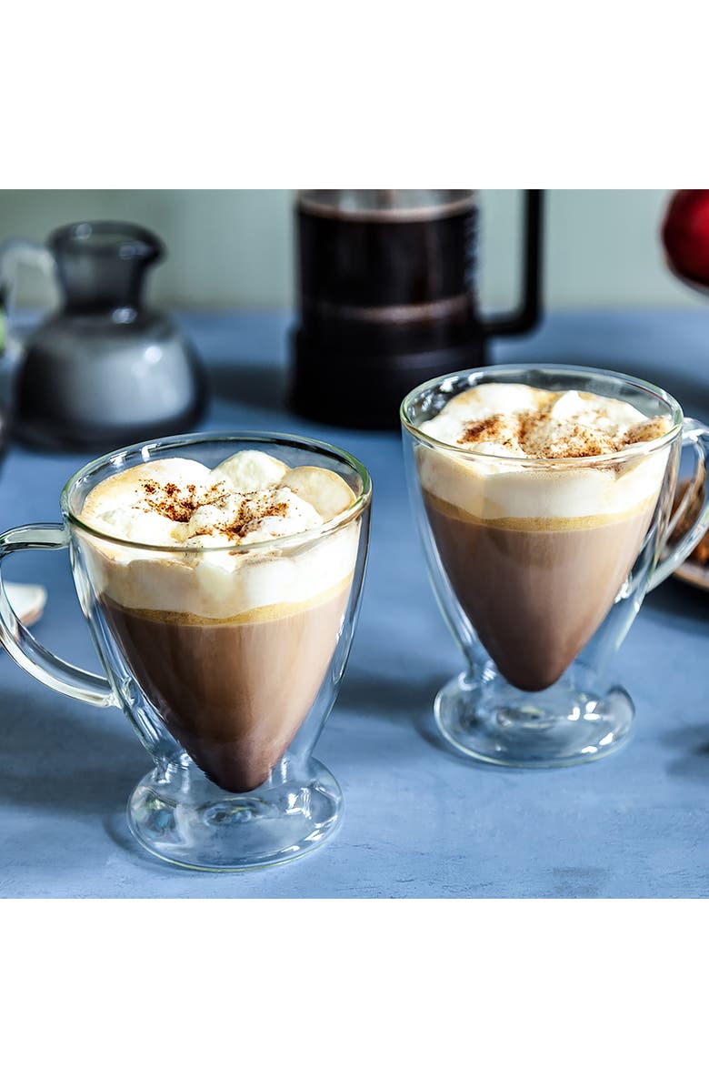 JoyJolt Declan Irish Double Wall Coffee Glass - Set of 2, Alternate, color, Clear